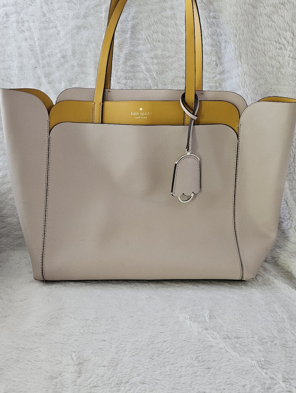 kate spade Beige and Mustard Two-Tone Tote